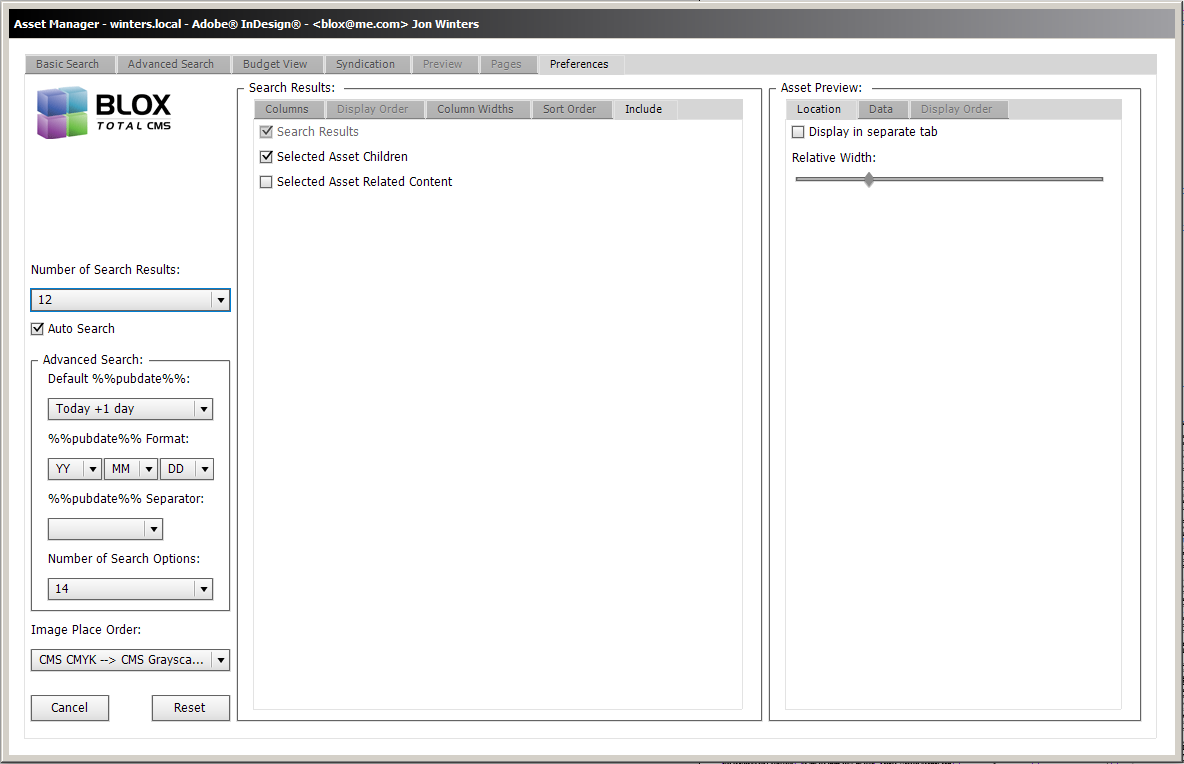 Asset Manager Preferences to Include Child Assets
